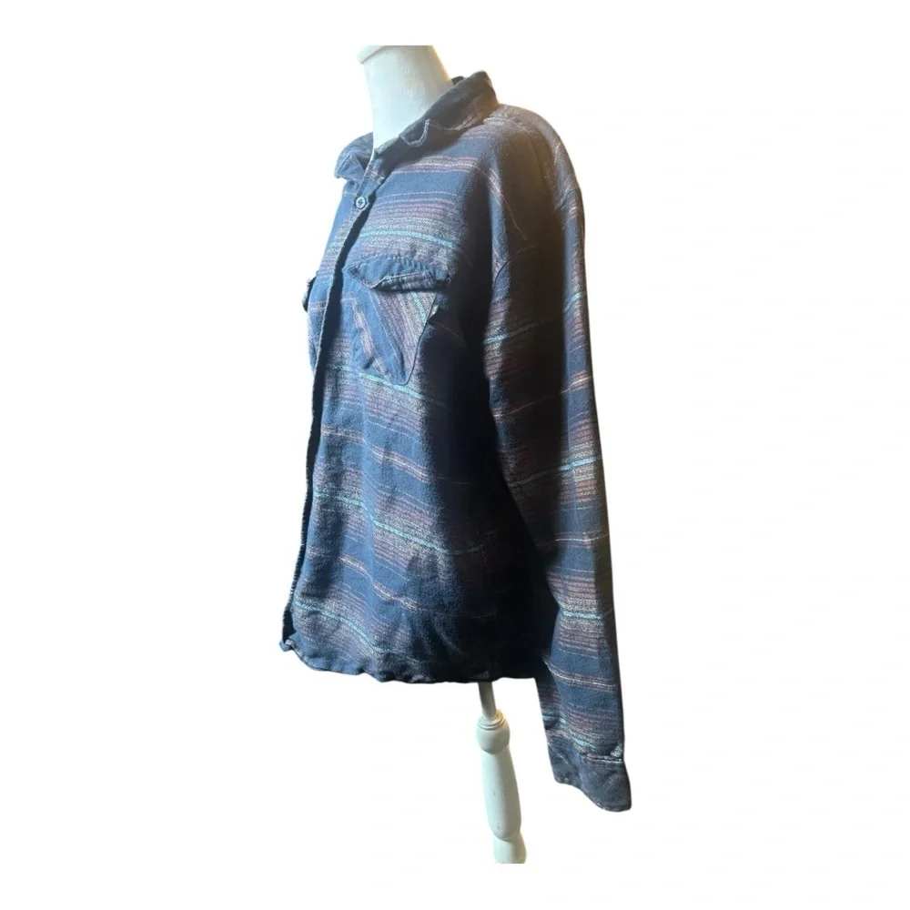 Men's AMBIG Striped Button-Up Long Sleeve Shirt Size XL